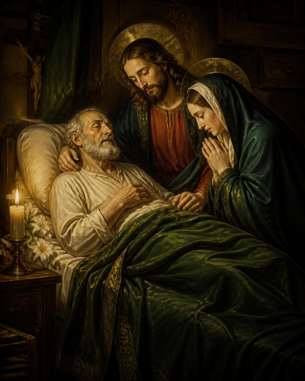 Morte de São José nos braços de Jesus e Maria